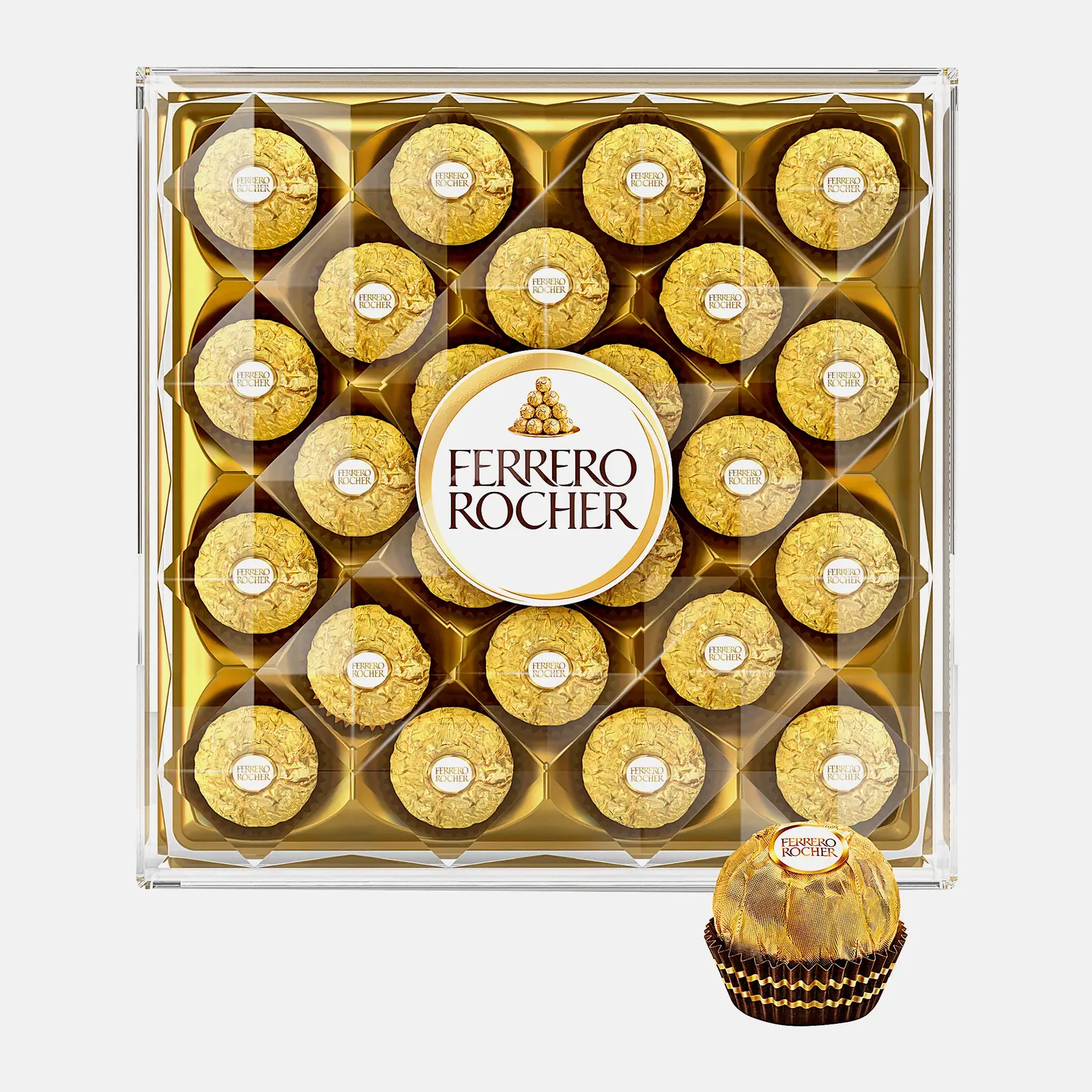 Конфеты шоколадные Ferrero Rocher из молочного шоколада с начинкой из крема и лесного ореха 300г