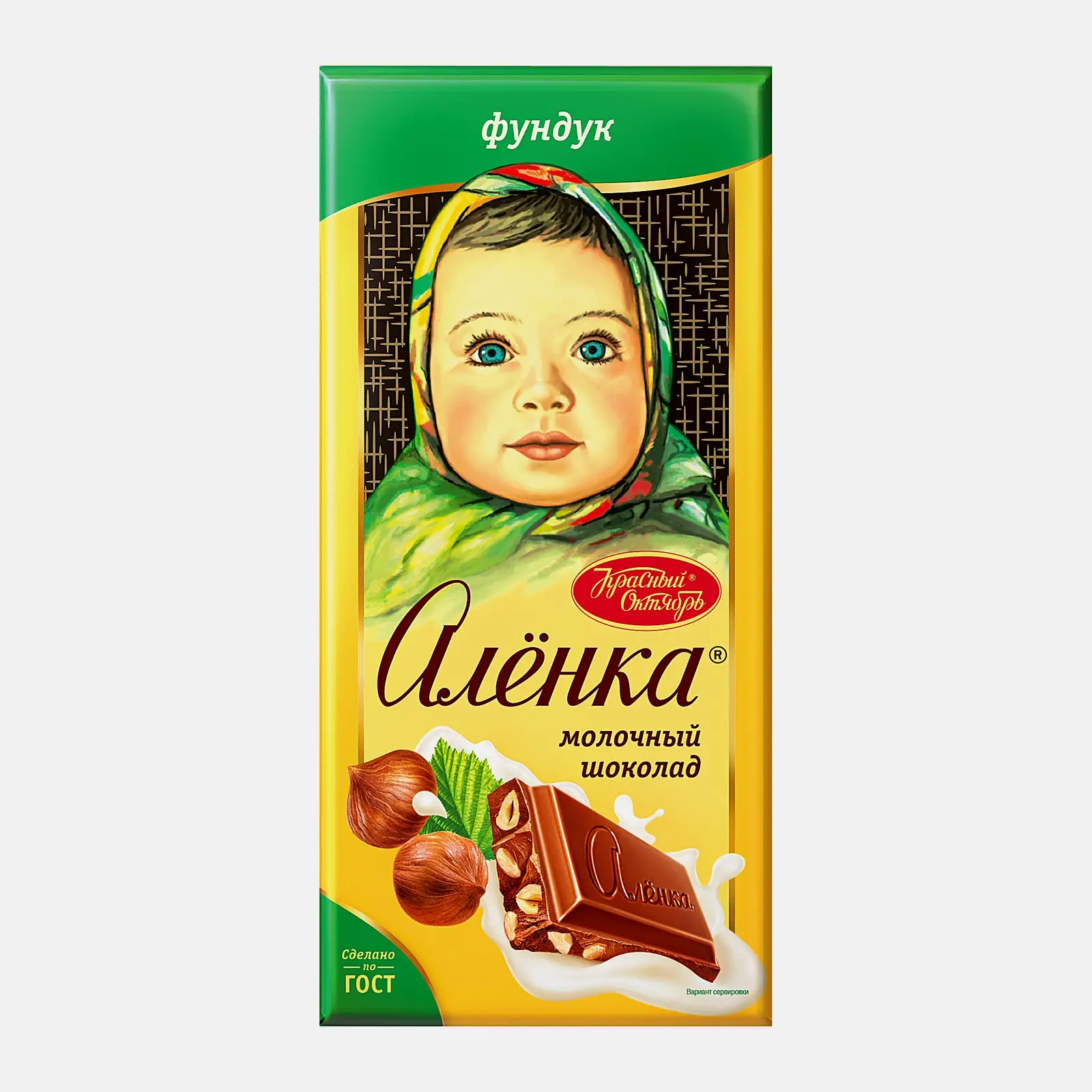 Молочный шоколад с фундуком Алёнка 150г Молочный шоколад с фундуком Алёнка 150г