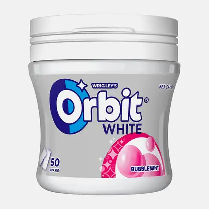 Жевательная резинка Orbit White Bubblemint без сахара банка 68г