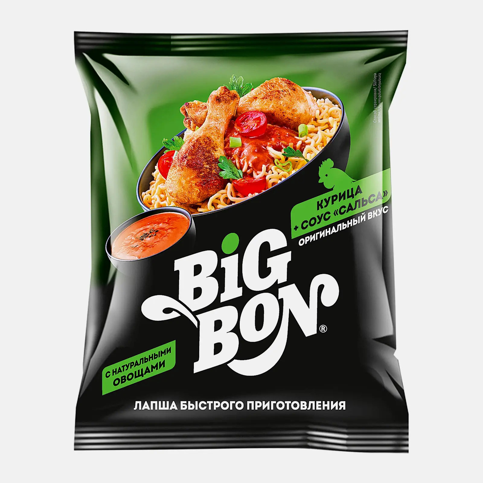 Изображение товара Лапша Big Bon Курица с соусом сальса 75г