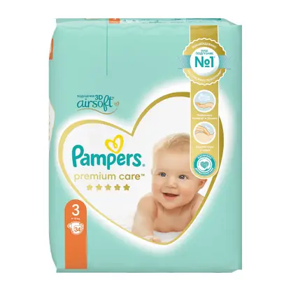 Изображение товара Подгузники Pampers Premium Care 3 Midi (6-10кг) 34шт