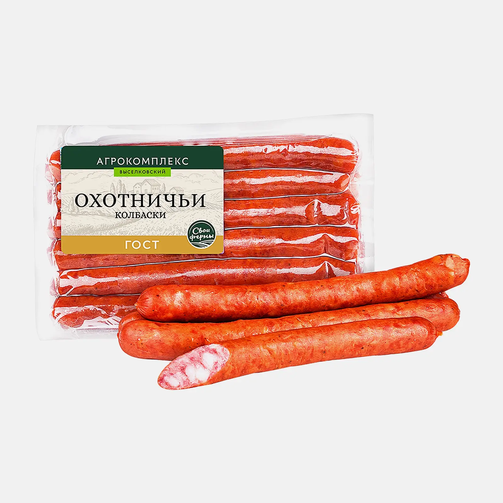 Колбаски Агрокомплекс Охотничьи полукопченые весовые