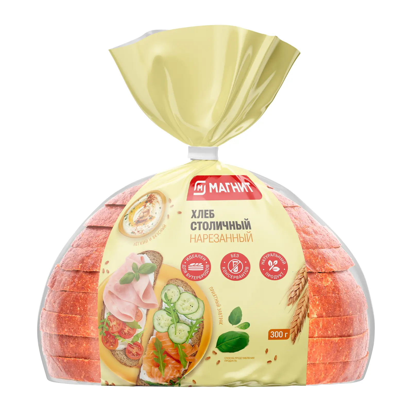 Изображение товара Хлеб столичный нарезанный Магнит 300г