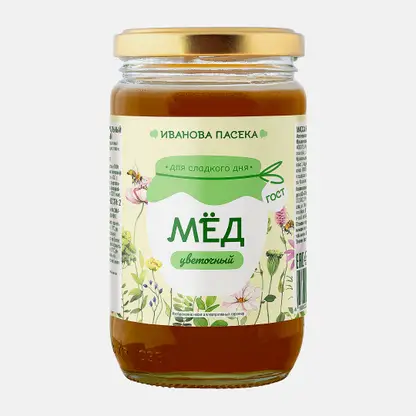 Мёд Иванова Пасека натуральный цветочный 500г