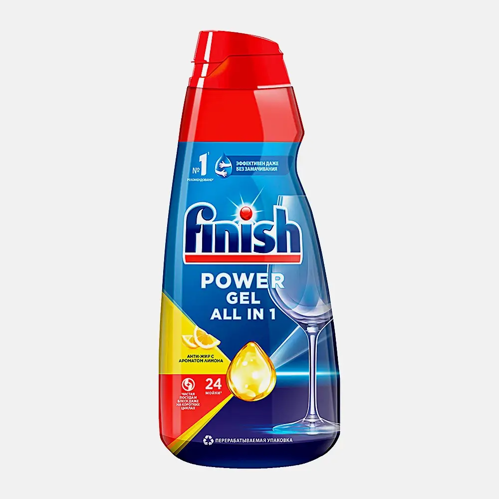 Гель для посудомоечных машин Finish All-in-1 Max Лимон 600мл