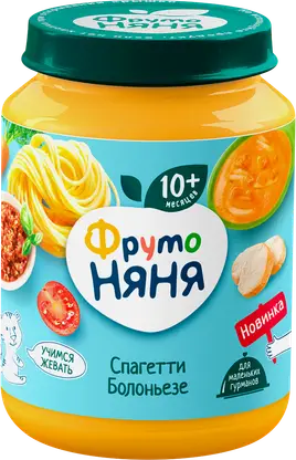 Пюре ФрутоНяня Спагетти Болоньезе с 10 месяцев 190г