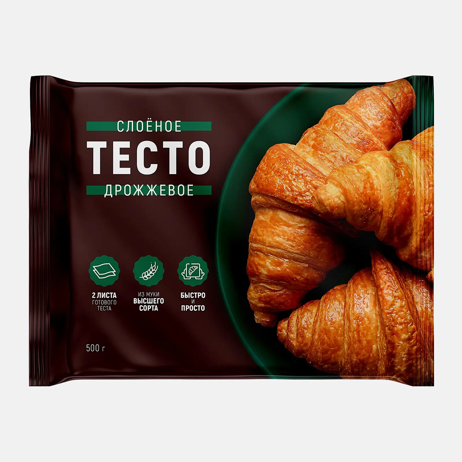 Изображение товара Слоеное дрожжевое тесто 500 г для выпечки быстро и просто