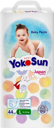 Трусики-подгузники Yokosun р.L 9-14кг 44шт