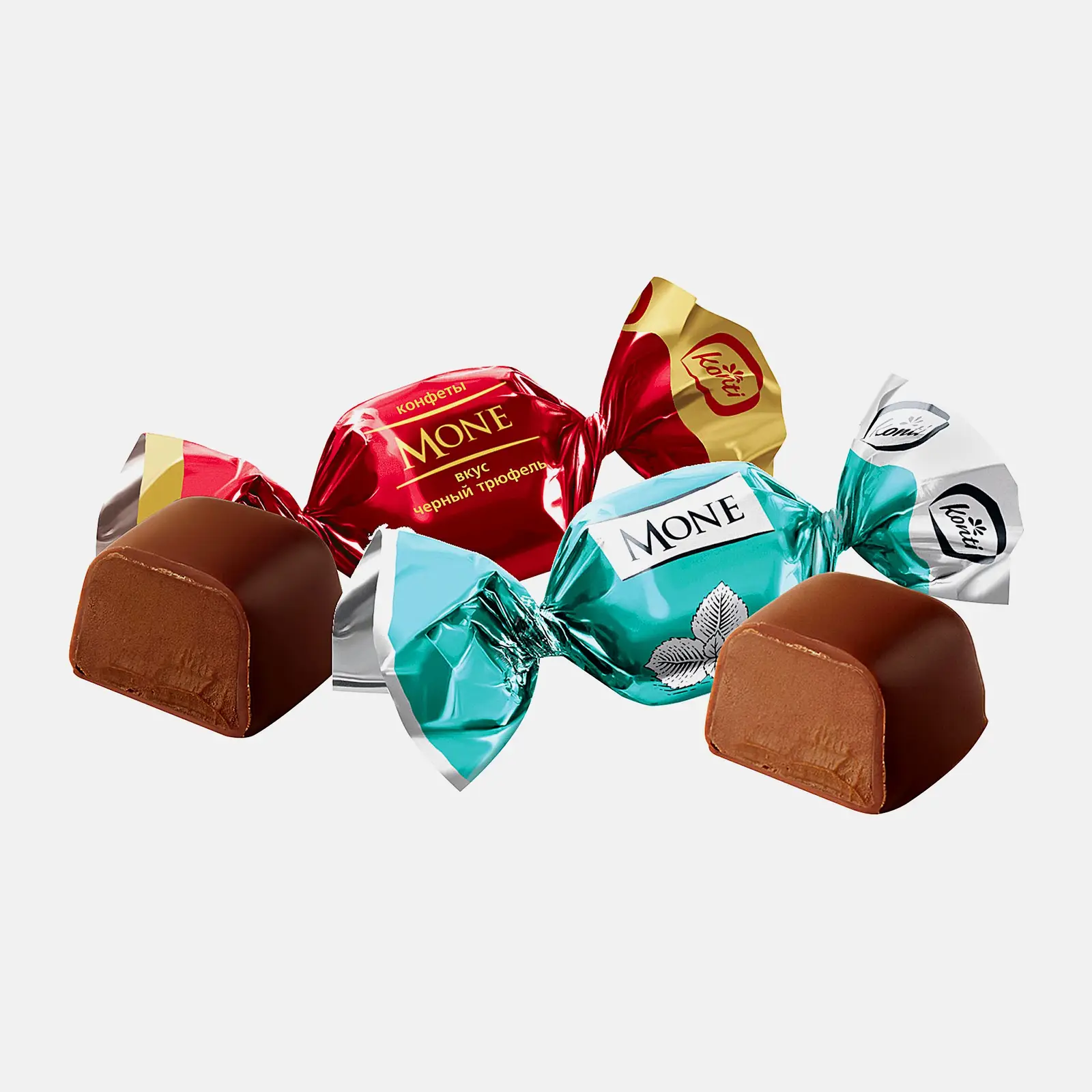 Изображение товара Конфеты трюфель темный с мятой ассорти Mone 300 г