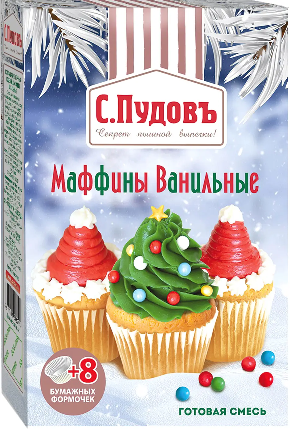 Смесь для выпечки С.Пудовъ Маффины ванильные 250г — в каталоге на сайте  сети Магнит | Краснодар