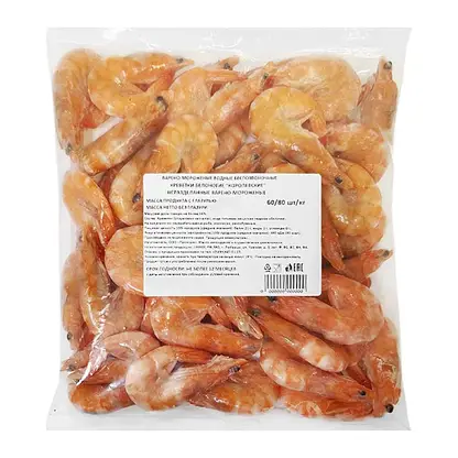 Изображение товара Креветки Королевские неразделанные варено-мороженные 800г