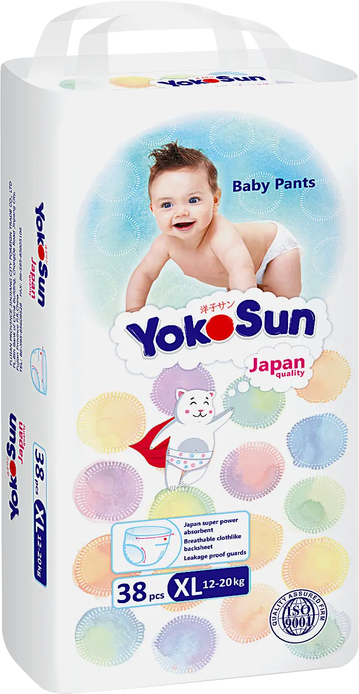 Подгузники-трусики Yokosun детские р.XL 12-20кг 38шт - фото 3