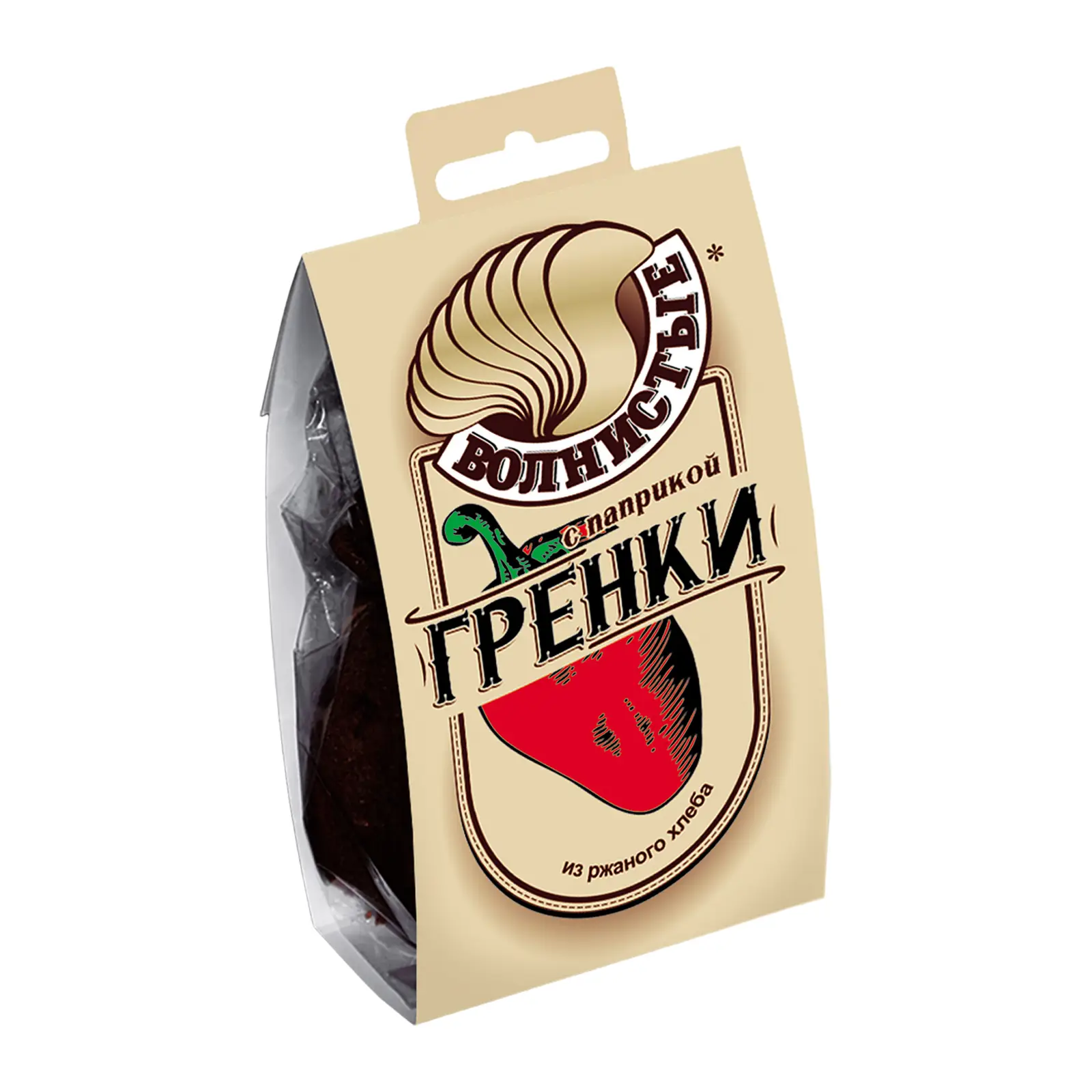 Изображение товара Гренки с паприкой Волнистые75г