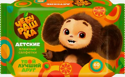 Салфетки влажные Чебурашка детские 60шт