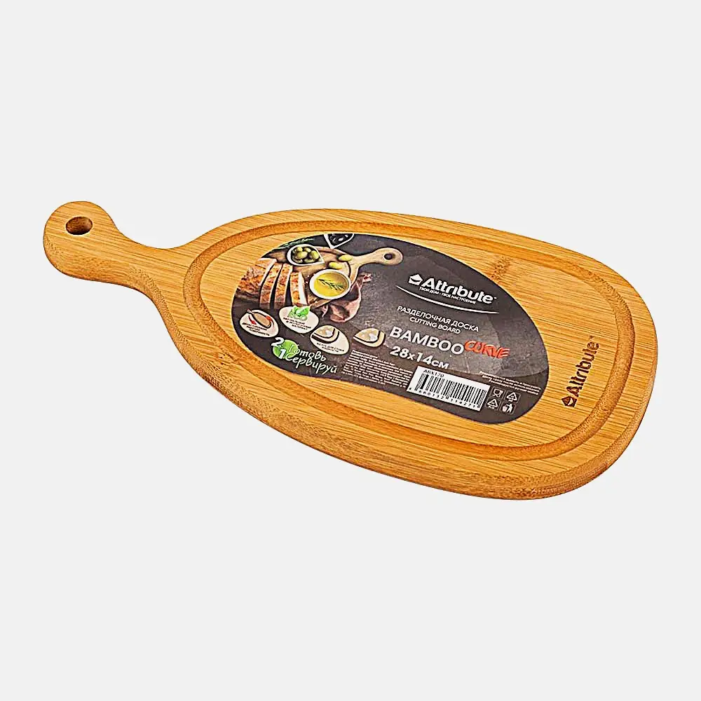 Доска разделочная 28*14*1.5см Bamboo Curve Attribute