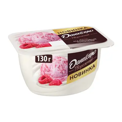 Изображение товара Продукт творожный Даниссимо со вкусом малинового пломбира 5.6% 130г
