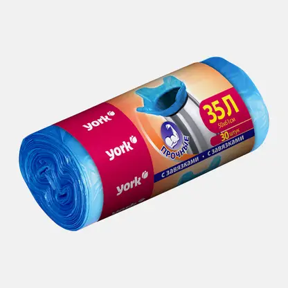 Мешки для мусора York с ушками 35л 30шт