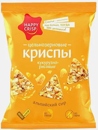 Чипсы Happy Crisp кукурузно-рисовые Альпийский сыр 50г