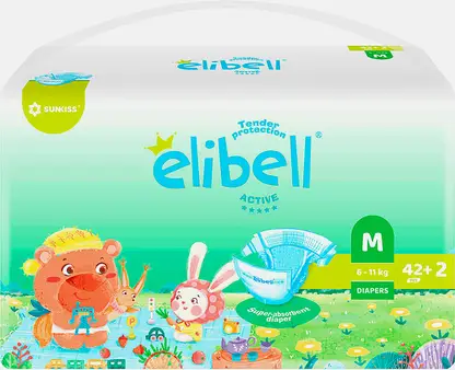 Подгузники для детей Elibell Active р.M 6-11кг 44шт