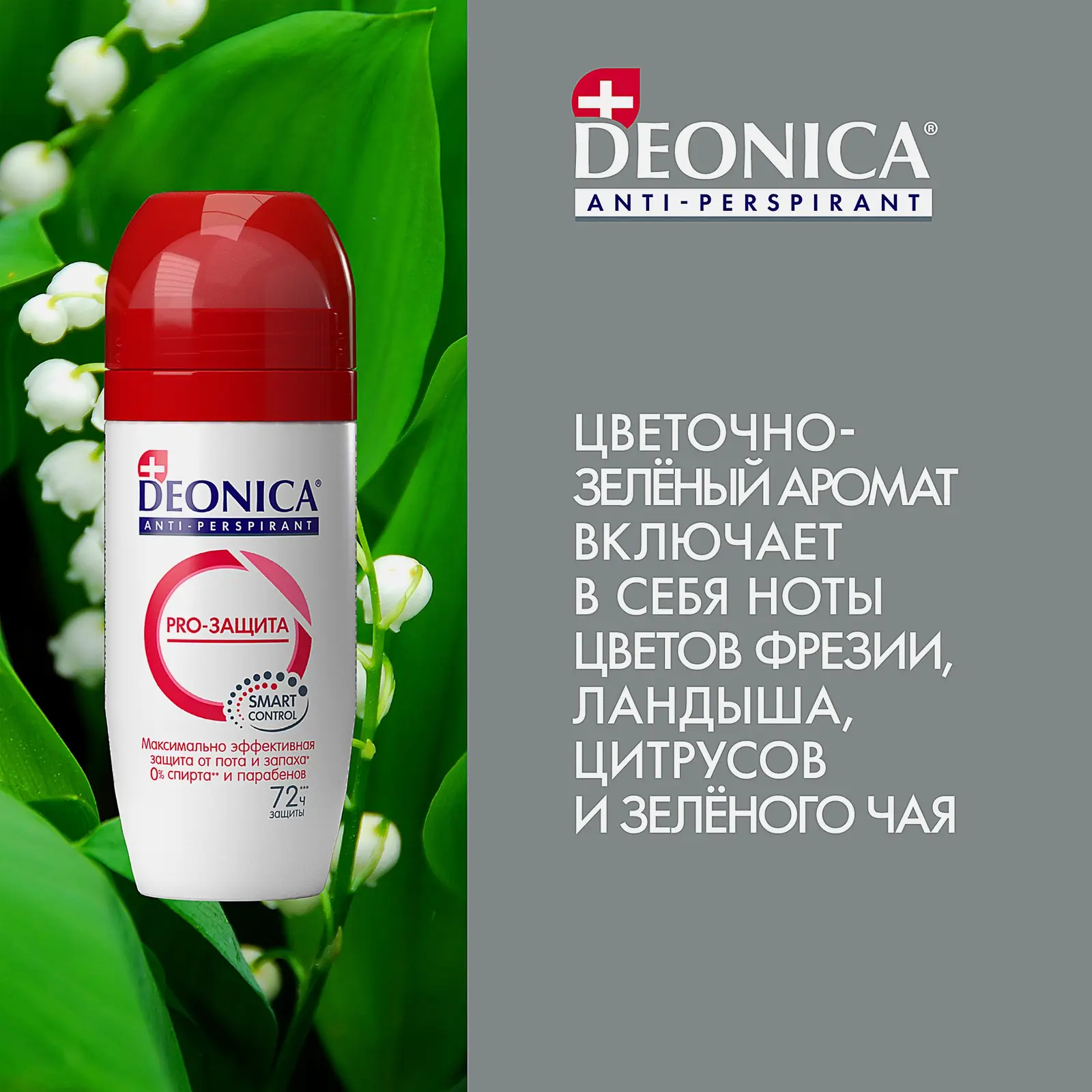 Женский дезодорант антиперспирант Pro-Защита шариковый Deonica 50мл