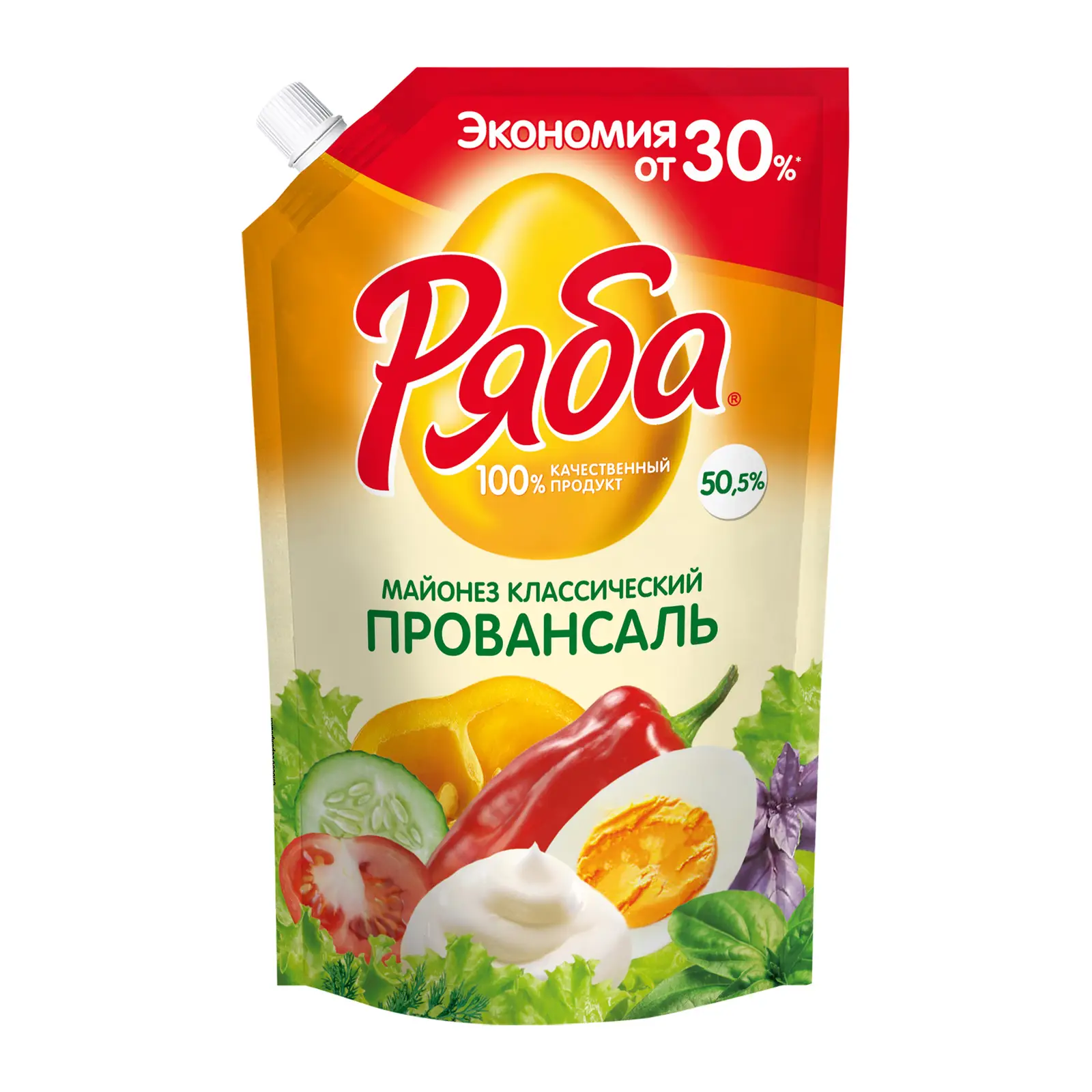 Изображение товара Майонез Ряба Провансаль 50.5% в удобном дой-паке 575г