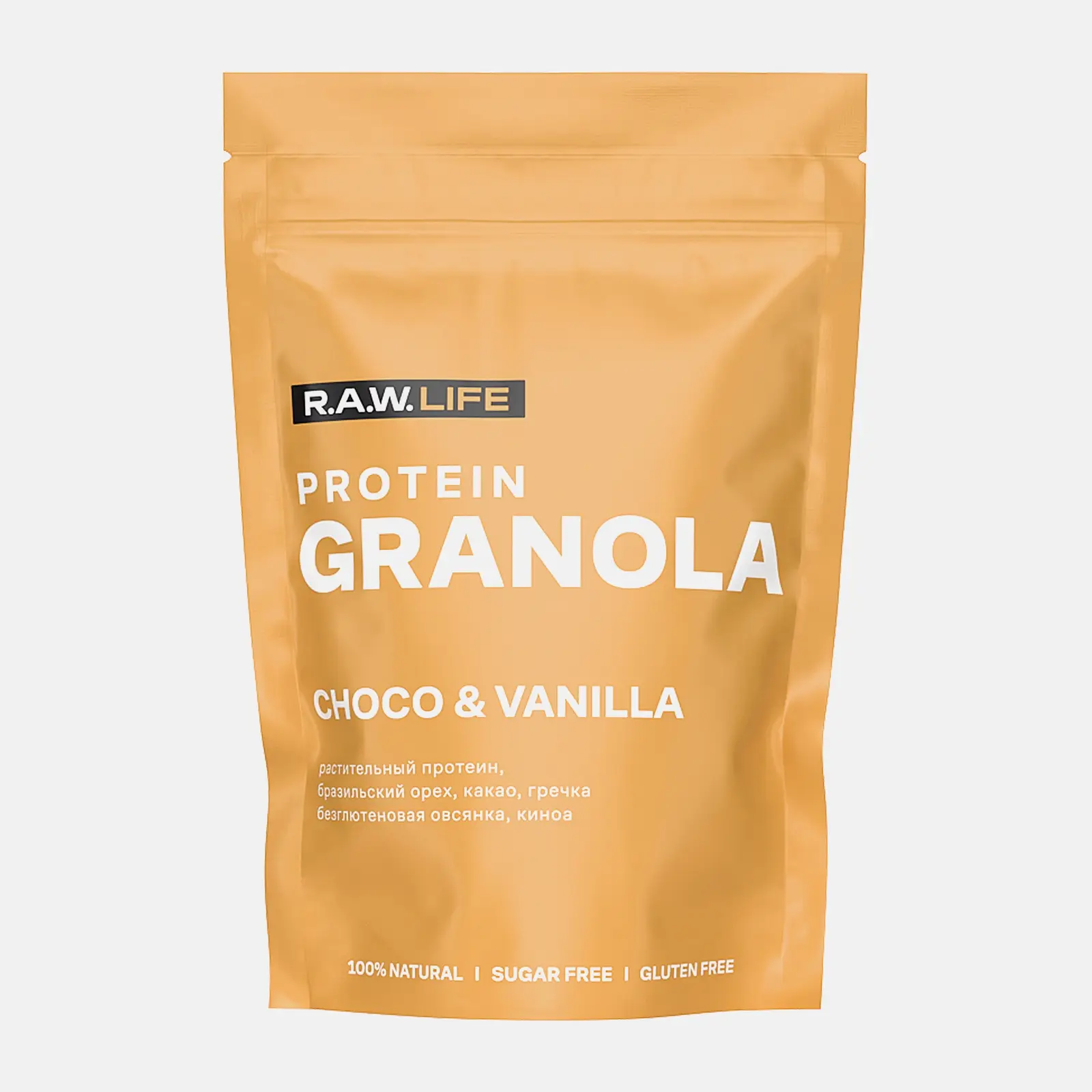 Изображение товара Гранола R.A.W. Life протеиновая шоколад-ваниль 220г без глютена