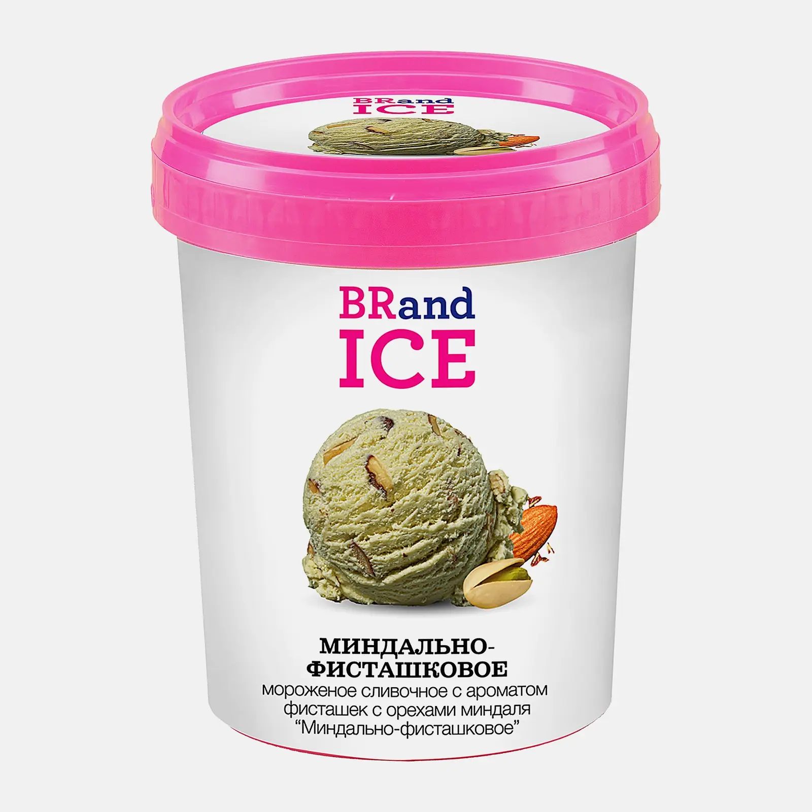 Изображение товара Мороженое BRandICE Миндально-фисташковое 600г натуральное сливочное ореховое лакомство