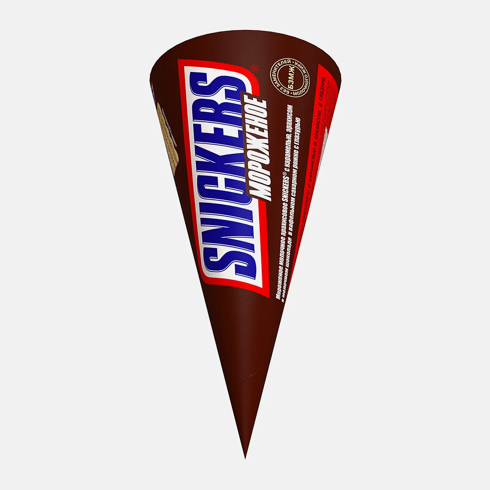 Изображение товара Мороженое Snickers с карамелью и арахисом рожок 69г