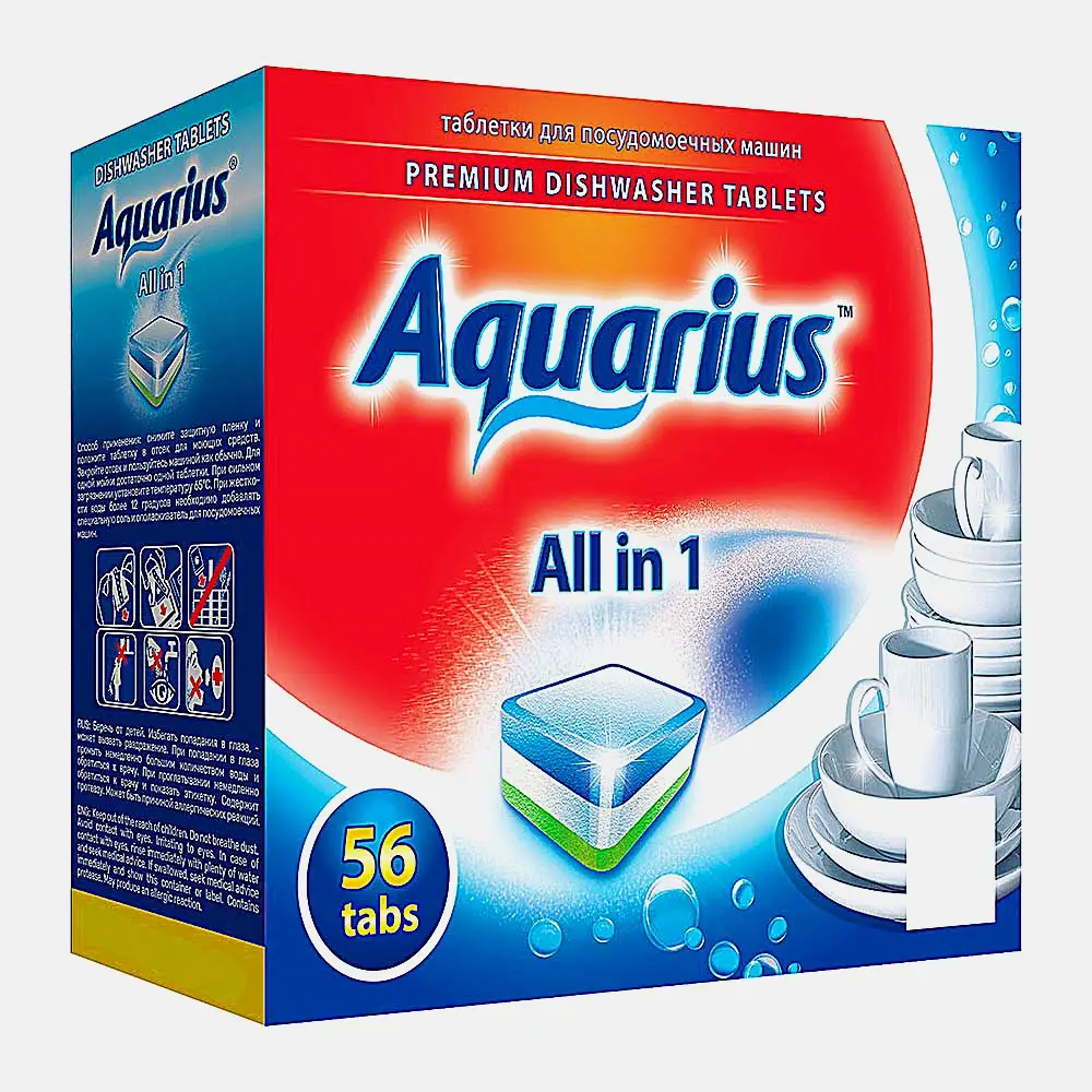 Таблетки для посудомоечной машины Aquarius All in 1 56шт