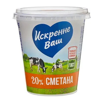 Изображение товара Сметана Искренне Ваш 20% 300г