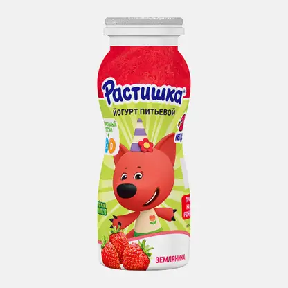 Йогурт питьевой Растишка Земляника 1.6% 90г
