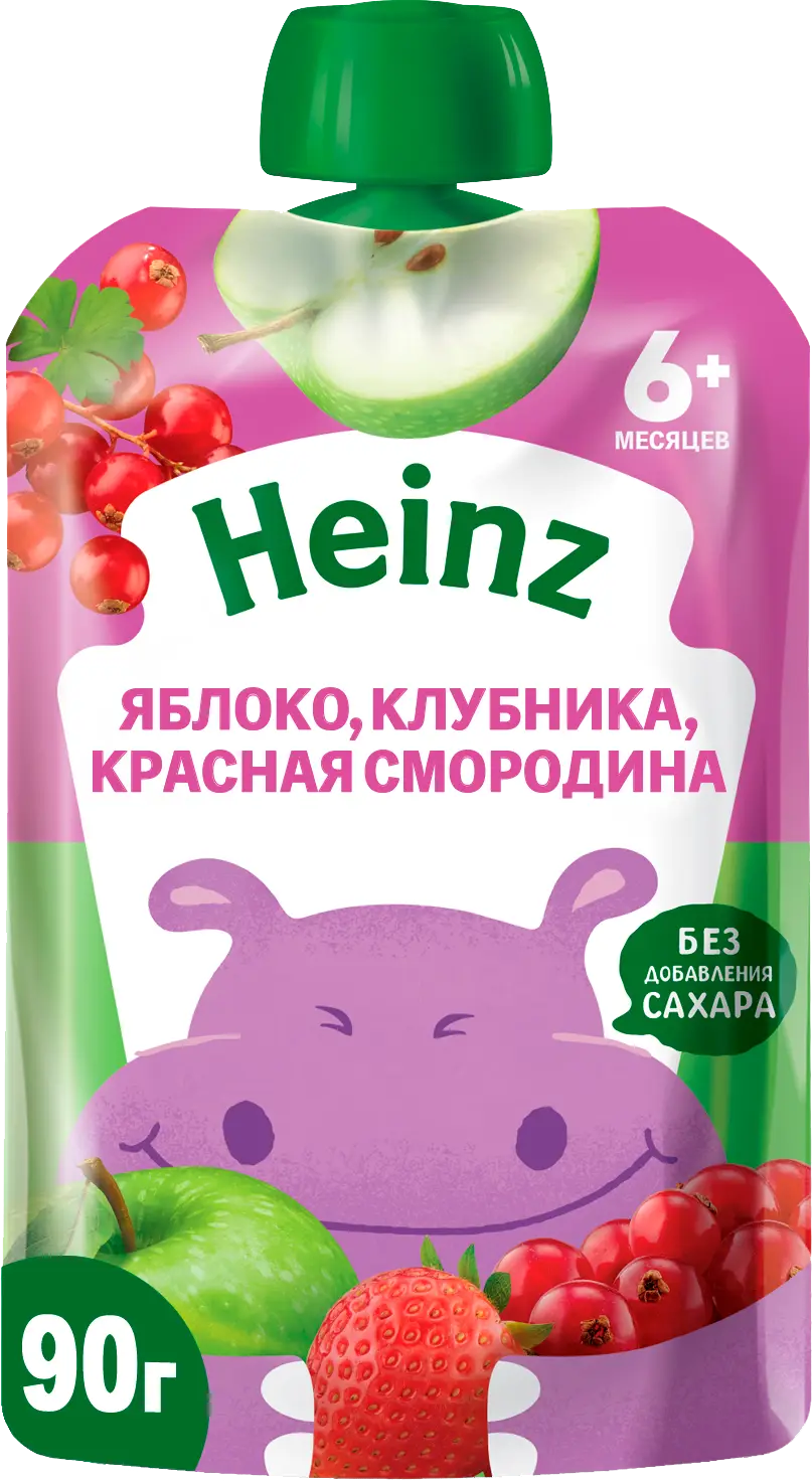 Пюре Heinz яблоко клубника и красная смородина с 6 мес 90г — в каталоге на  сайте сети Магнит | Краснодар