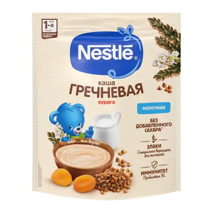 Изображение товара Каша Молочная Гречневая с курагой Nestlé 200 г для детей 5+ Без добавленного сахара