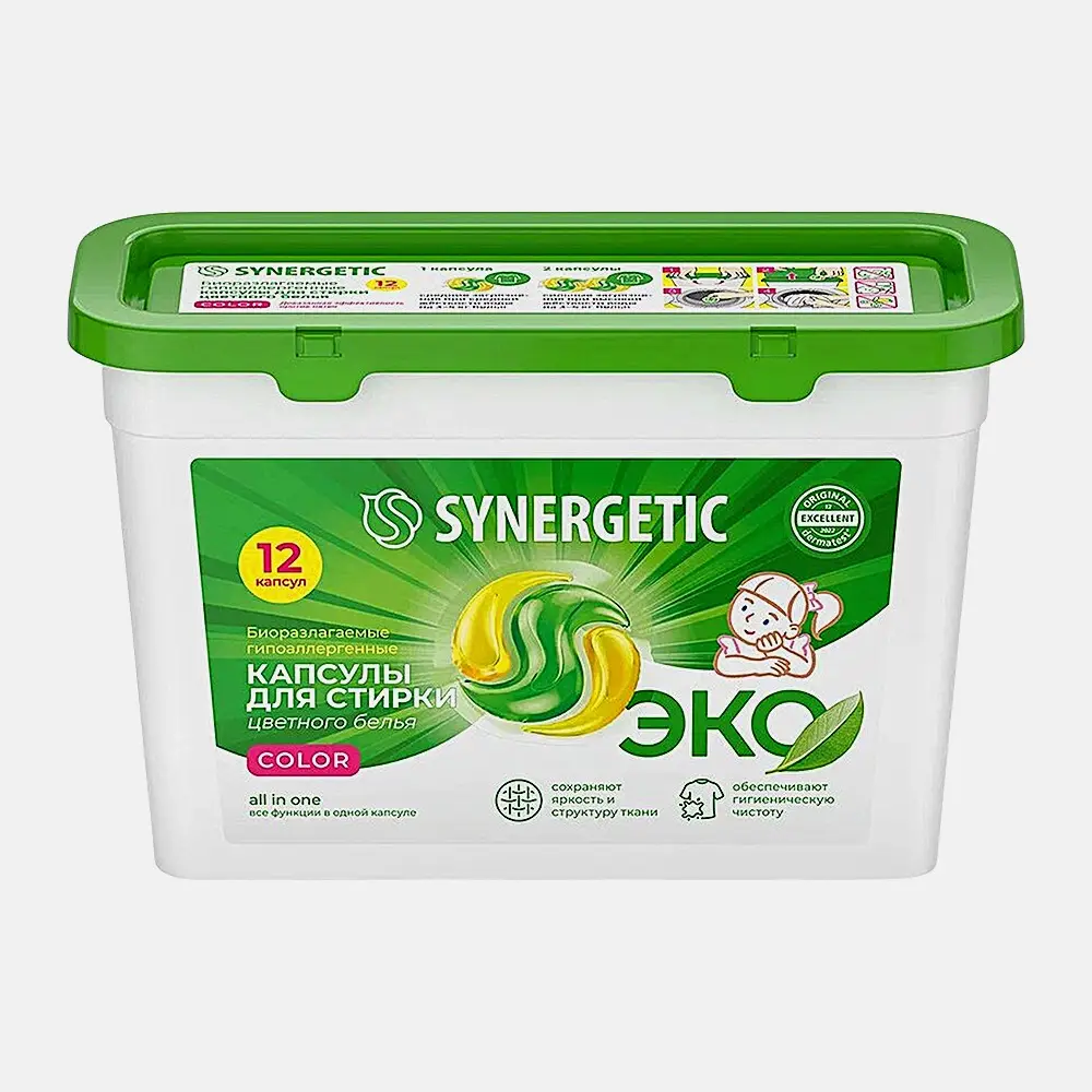 Капсулы для стирки Color Synergetic 12шт