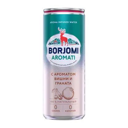 Изображение товара Напиток Borjomi Flavored Water Вишня-Гранат без сахара 330мл Изображение товара Напиток Borjomi Flavored Water Вишня-Гранат без сахара 330мл