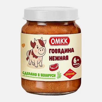 Пюре Говядина нежная с 6 месяцев ОМКК 90г