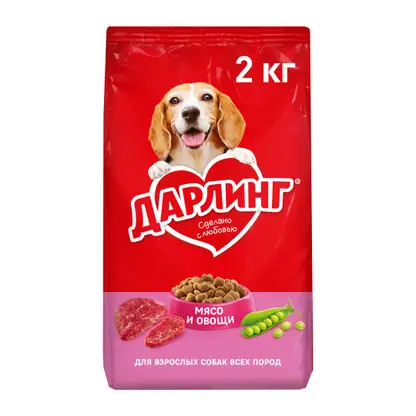 Изображение товара Сухой корм для взрослых собак Дарлинг с мясом и овощами 2кг