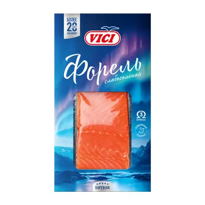 Изображение товара Форель Vici радужная слабосоленая филе-кусок 150г