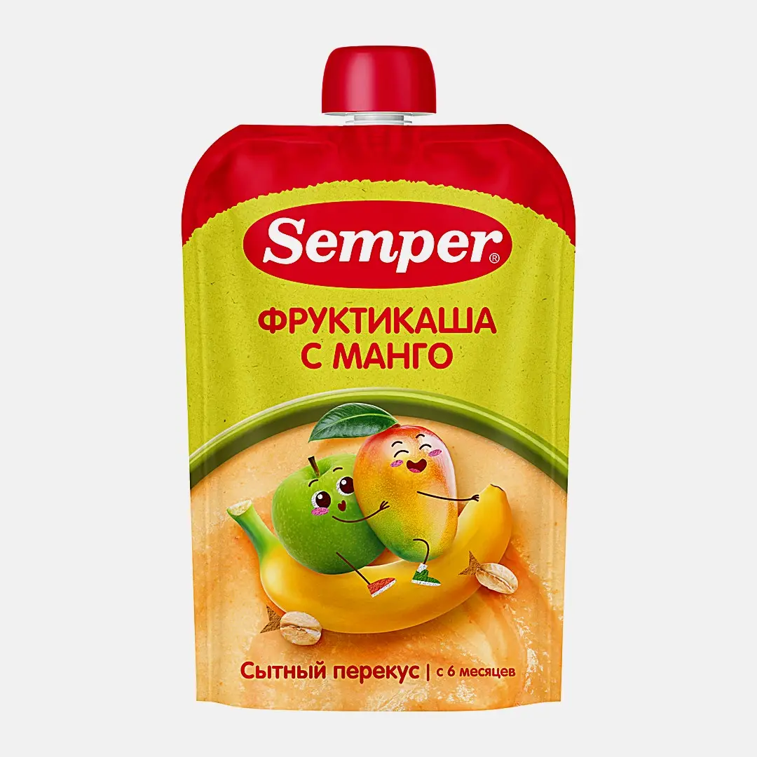 Изображение товара Пюре Semper Мультифрукт с кашей 120г Изображение товара Пюре Semper Мультифрукт с кашей 120г