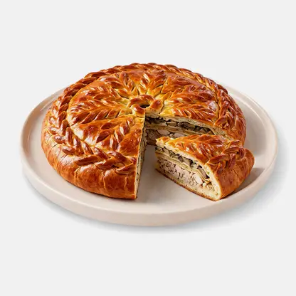 Пирог Курник с начинкой из мяса курицы весовой