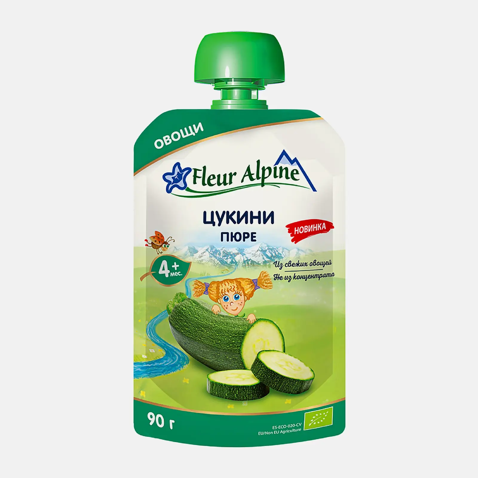 Изображение товара Пюре из цукини Fleur Alpine 90г натуральный овощной продукт для малышей