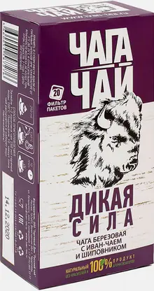 Напиток чайный Чага-Чай Дикая Сила Иван чай Шиповник 20пак
