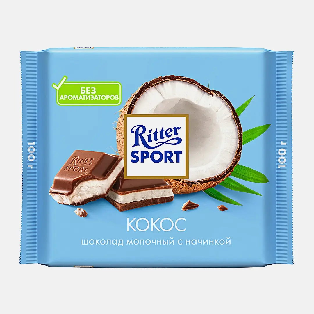 Шоколад Молочный Кокос Ritter Sport 100г Шоколад Молочный Кокос Ritter Sport 100г