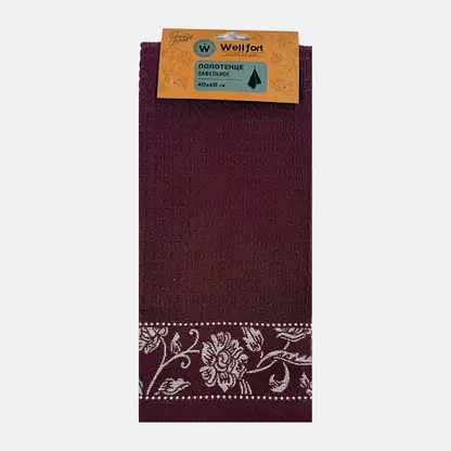 Вафельное полотенце с красным бордюром Bohemian Wellfort 40*60см