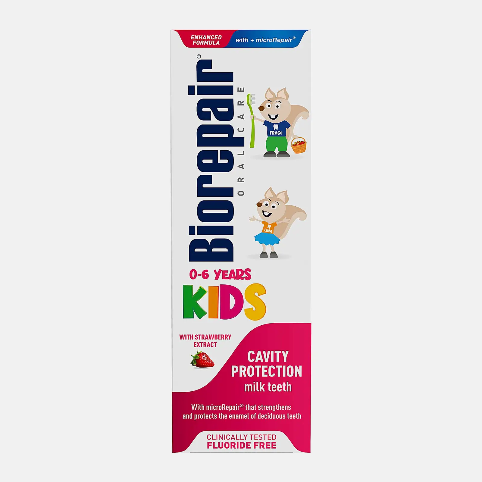 Детская зубная паста со вкусом клубники от 0-6 лет Biorepair Kids 50мл