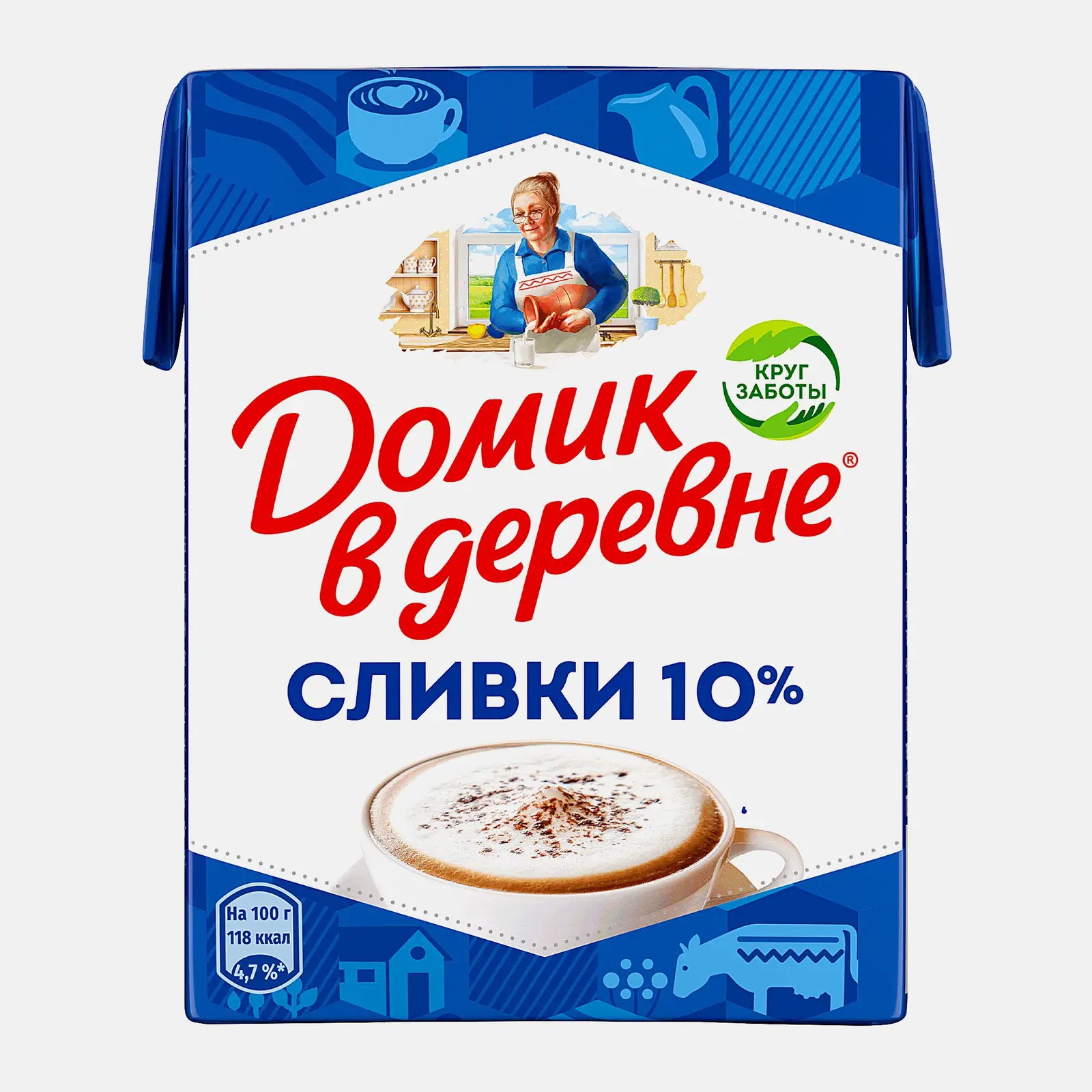 Сливки стерилизованные Домик в деревне 10% 200г Сливки стерилизованные Домик в деревне 10% 200г