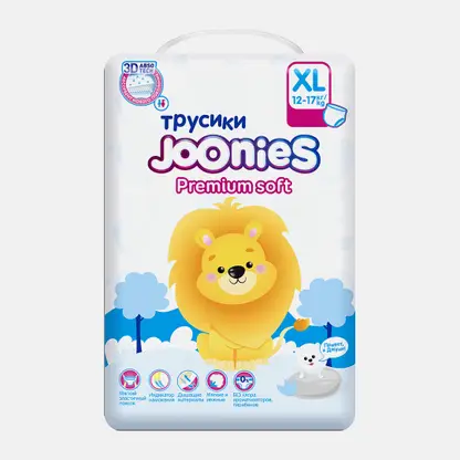 Трусики-подгузники Joonies Premium Soft р.XL 12-17кг 38шт