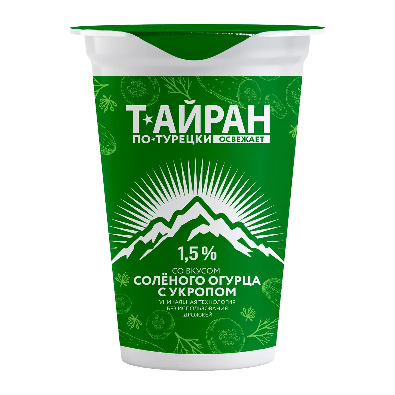Изображение товара Тайран Молочные горки с солёным огурцом и укропом 1.5% 220г