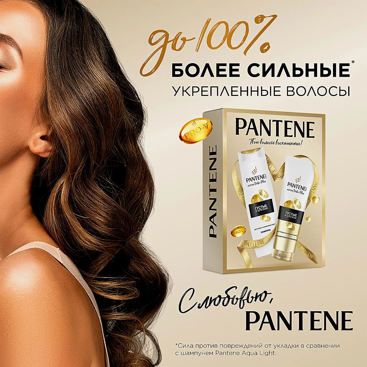 Подарочный набор для волос Густые и крепкие/Интенсивное восстановление Pantene Шампунь 250мл + Бальзам 200мл в ассортименте
