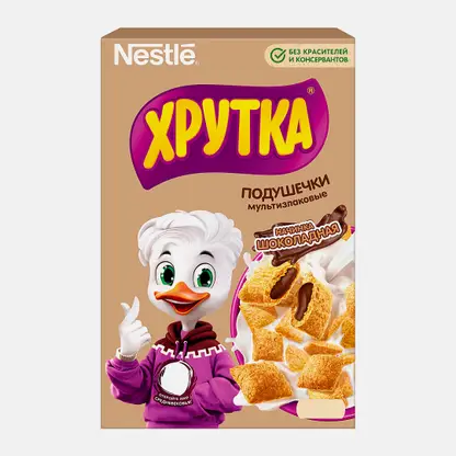 Подушечки Хрутка Мультизлаковые с шоколадной начинкой обогащенные кальцием 250г